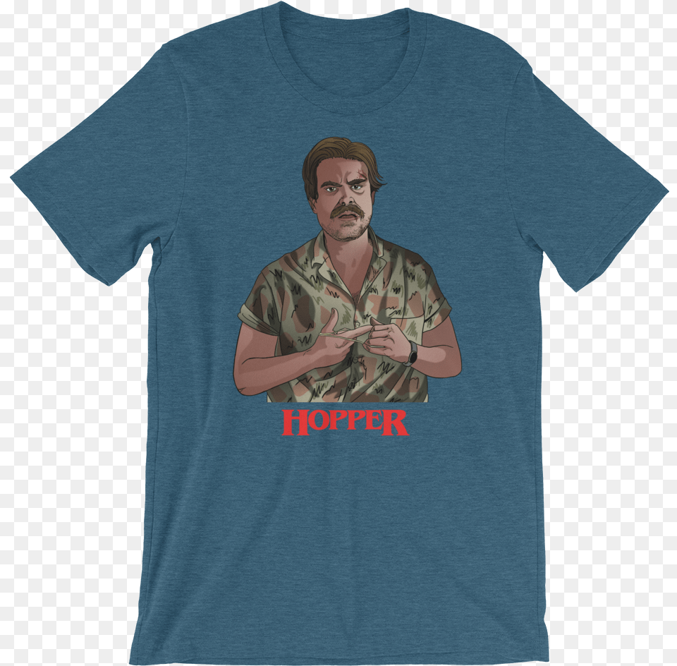 T Shirt Stranger Things Hopper, Clothing, T-shirt, Adult, Male Png