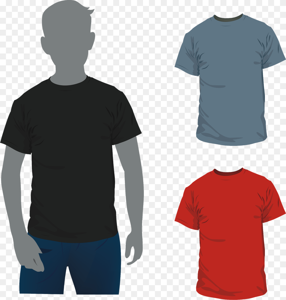 T Shirt Template Cdr Download Man With T Shirt Vector, Clothing, T-shirt, Adult, Male Png Image