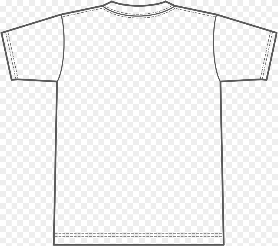 T Shirt Template White Sleeve Transparent Background Tshirt Outline, Clothing, T-shirt Free Png Download