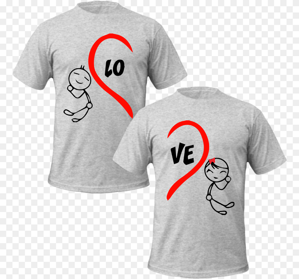 T Shirt With A Heart Image Arts Couple T Shirt I Love Him, Clothing, T-shirt, Adult, Male Free Png Download