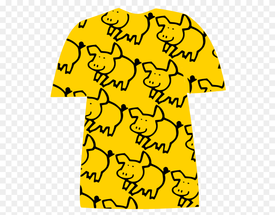 T Shirt Yellow White Red, Clothing, T-shirt, Animal, Bear Free Png