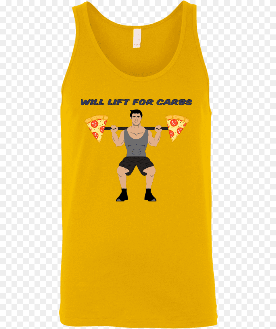 T Shirts Gold X Small Will Lift For Carbs Tank Top Active Tank, Adult, Clothing, Male, Man Free Png Download