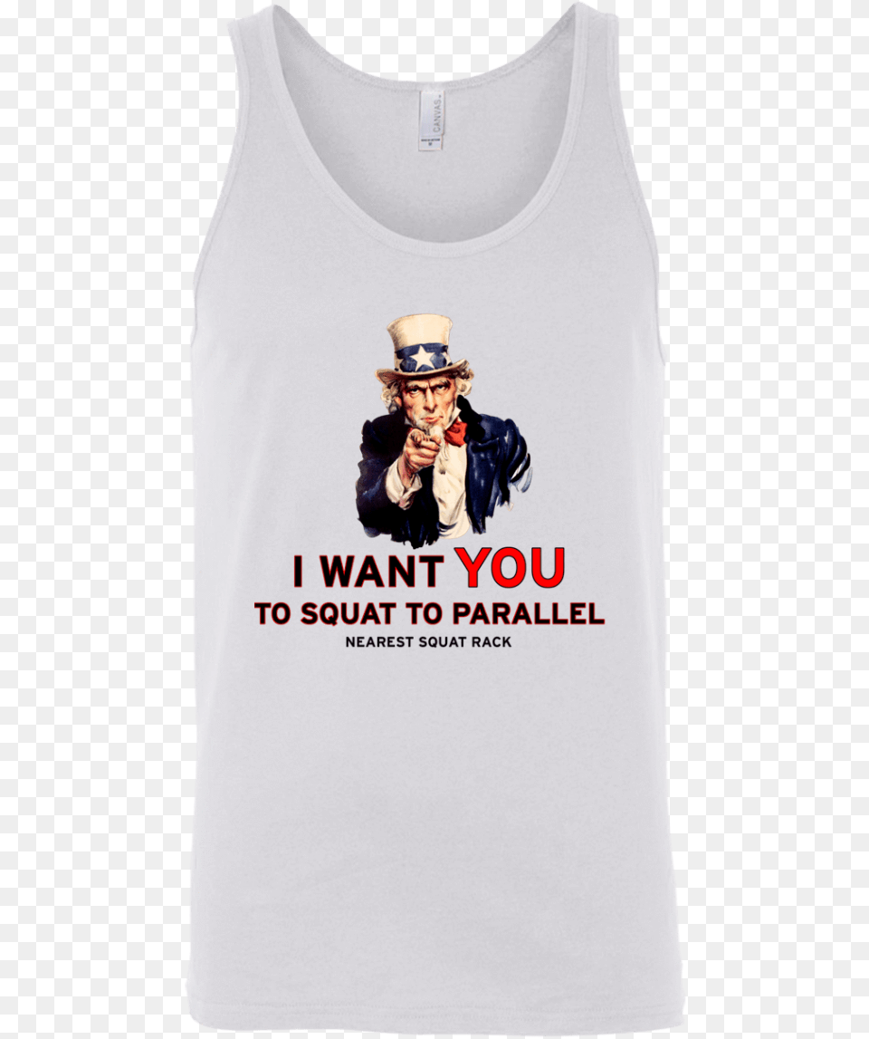 T Shirts White X Small Uncle Sam Tank Topquotclass Uncle Sam, Clothing, T-shirt, Adult, Person Free Png