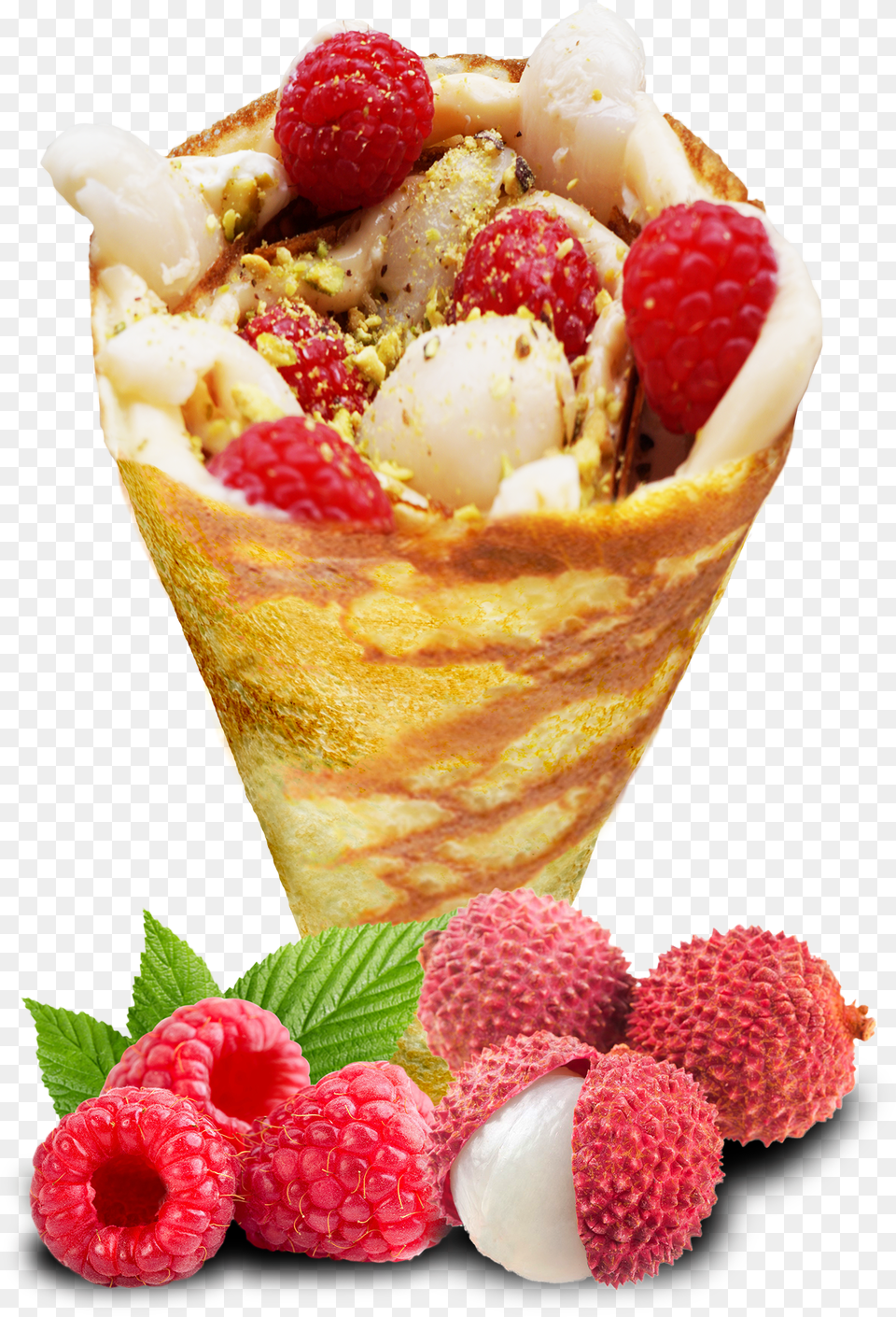 T Swirl Crepe Download T Swirl Crepe, Berry, Cream, Dessert, Food Png Image