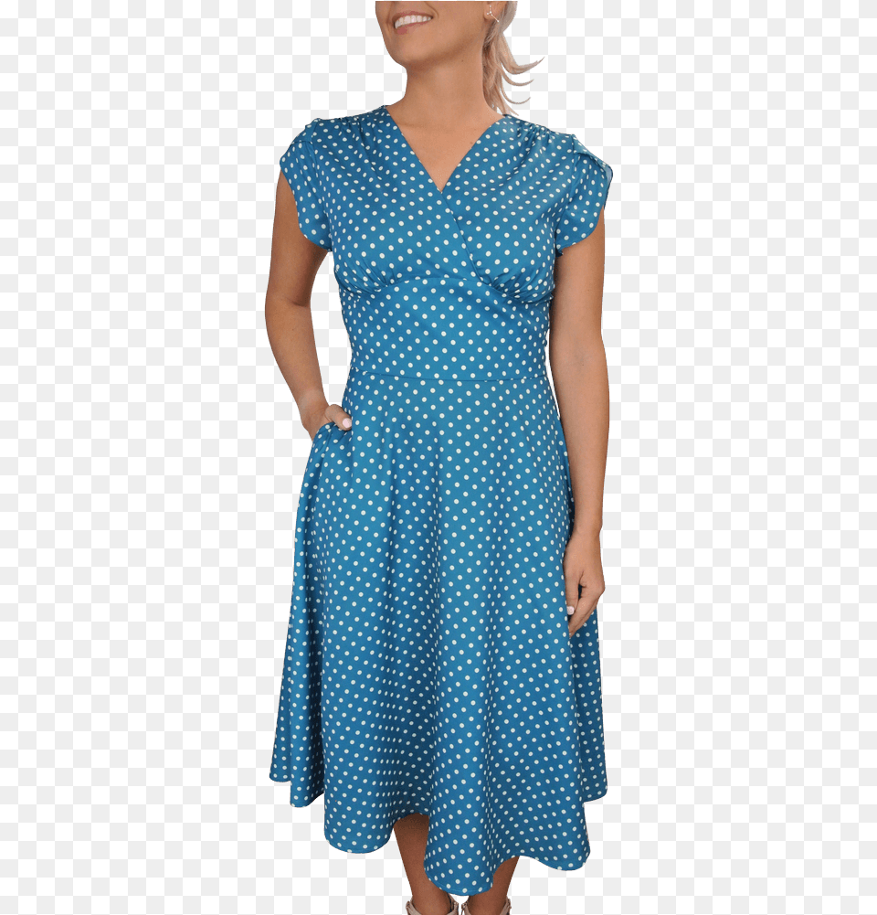 Tabby Polka Dot Tea Dress, Clothing, Pattern, Adult, Female Free Png