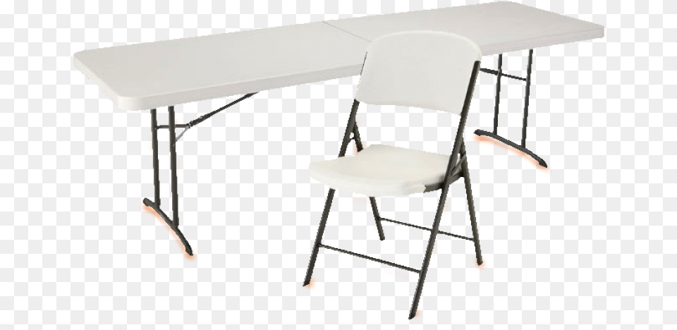 Table Amp 6 Chairs White Folding Chairs, Desk, Dining Table, Furniture, Chair Free Transparent Png