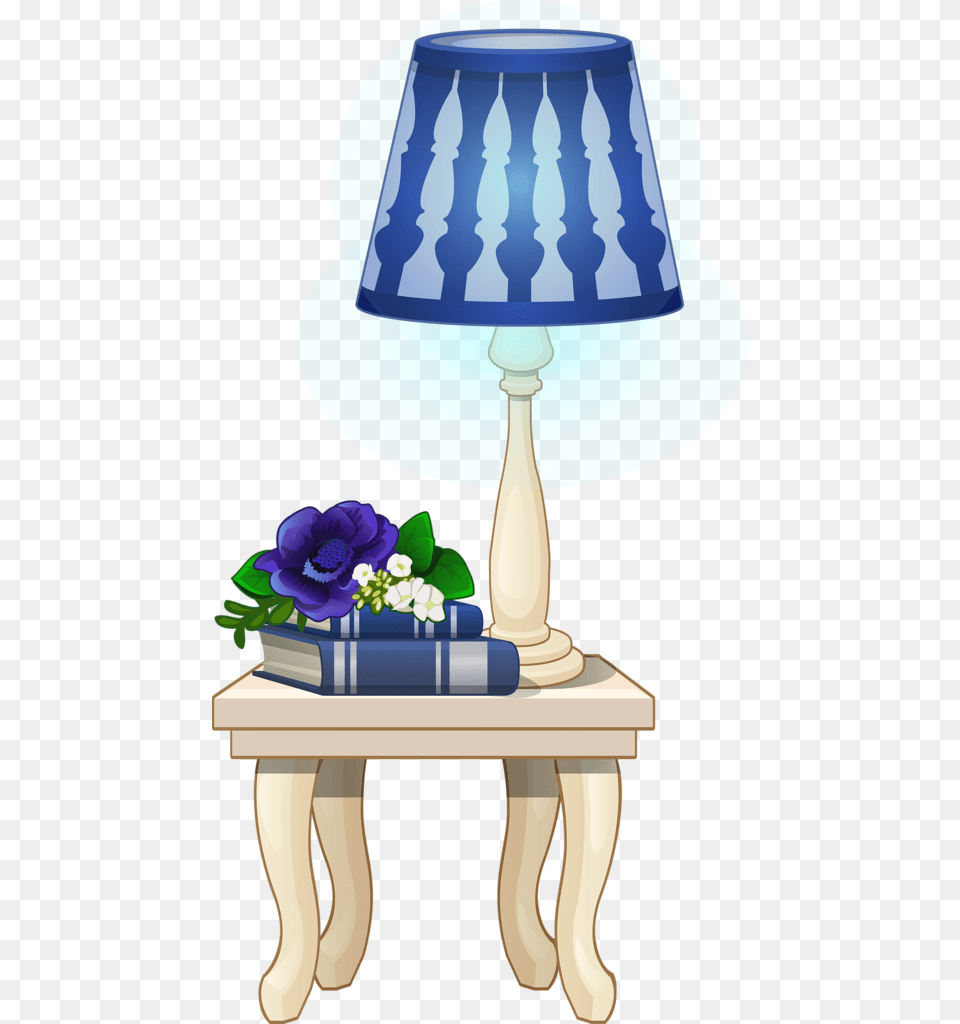 Table And Lamp Dollhouse, Table Lamp, Lampshade, Flower, Plant Free Transparent Png