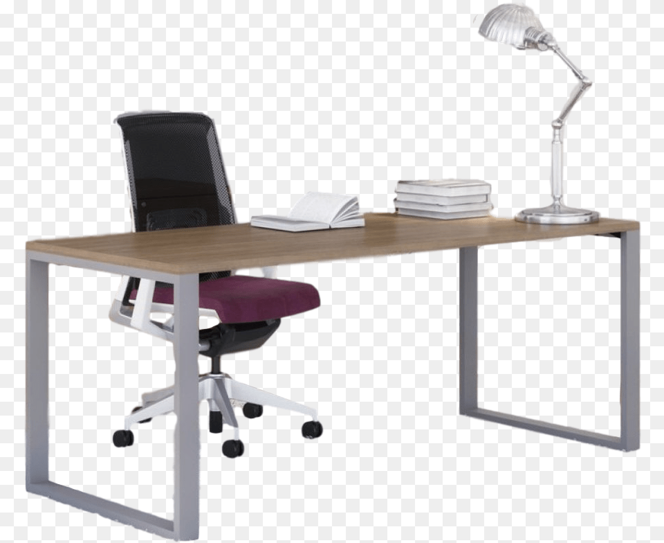 Table Clip Leg Office Desk With Metal Legs, Chair, Furniture, Lamp, Computer Free Transparent Png