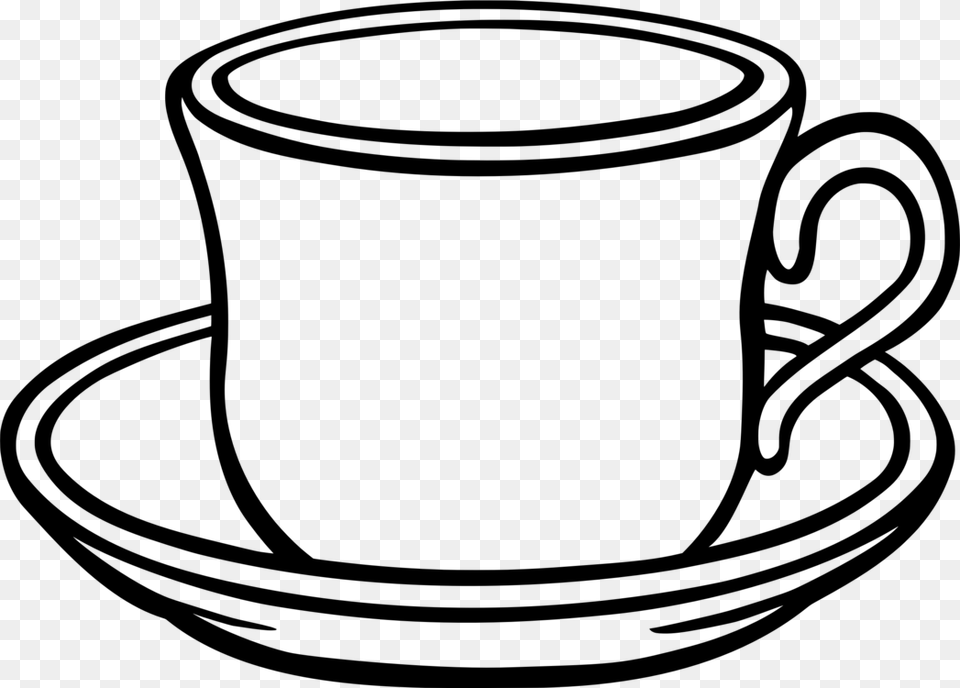 Table Glass Coffee Saucer Teacup, Gray Free Png