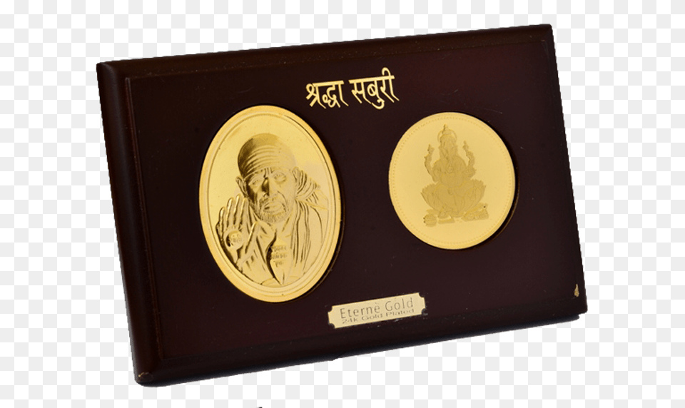 Table Sai Ganeshji Plain Coin, Gold, Person, Face, Head Png Image