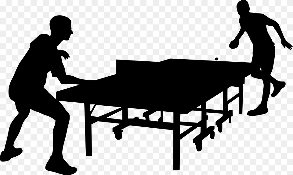 Table Tennis Clipart Black And White, Gray Png