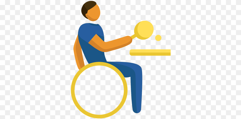 Table Tennis Paralympic Pictogram Transparent U0026 Svg Active, Juggling, Person, Chair, Furniture Free Png Download