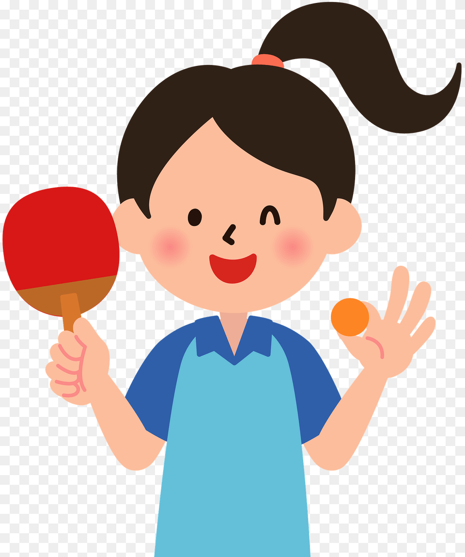 Table Tennis Player Is Winking Clipart, Baby, Person, Face, Head Png Image