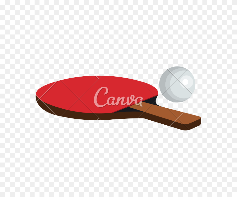 Table Tennis Racket And Ball Free Png Download