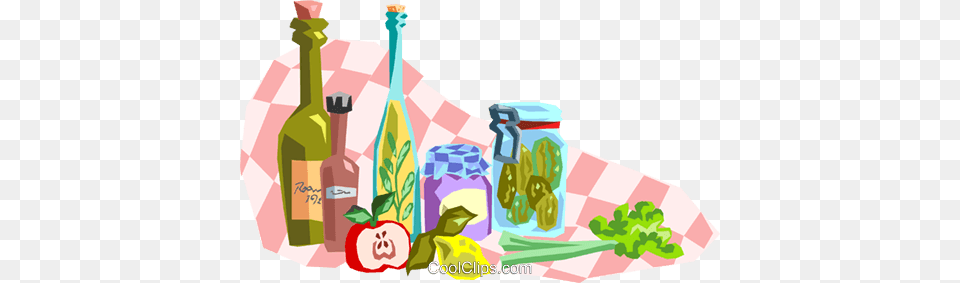 Table Top With Various Foods Royalty Vector Clip Art, Jar, Bottle, Dynamite, Weapon Png Image