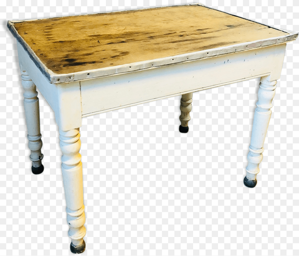 Table With Border In Zinc White Feet And Wood Coffee Table, Coffee Table, Desk, Furniture Free Transparent Png
