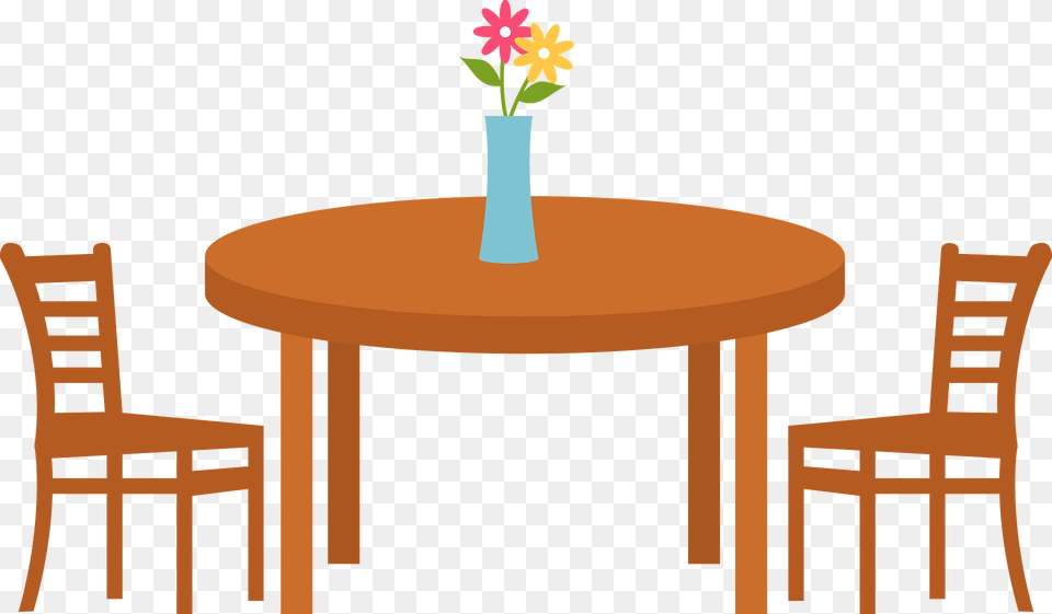 Table With Vase And Chairs Clipart, Architecture, Room, Indoors, Furniture Free Png Download