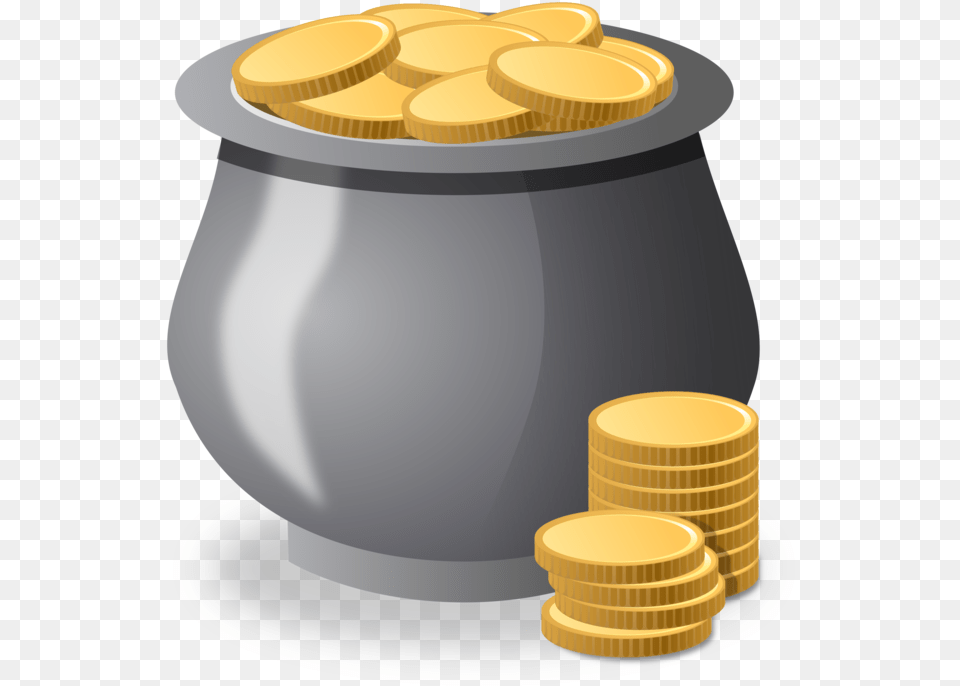 Tablesavingcoin Money Pot Clipart, Gold, Tape, Disk Free Png Download
