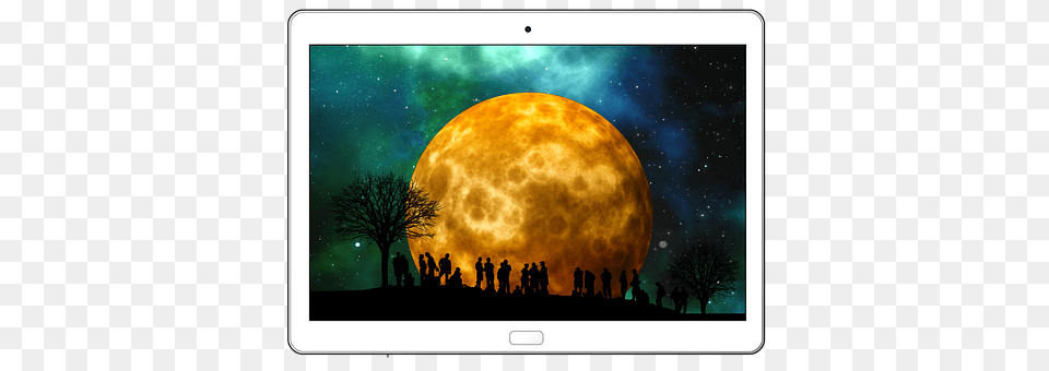 Tablet Astronomy, Moon, Nature, Night Free Png Download