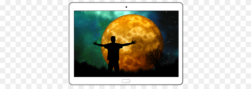 Tablet Moon, Astronomy, Outdoors, Night Free Png Download