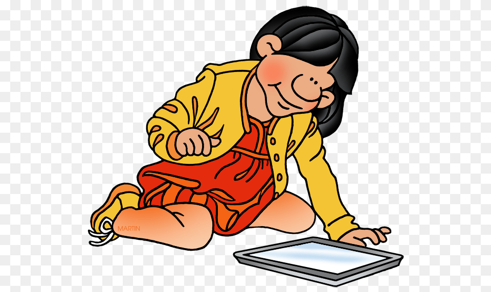 Tablet Clipart Girl, Baby, Person, Reading, Face Free Transparent Png