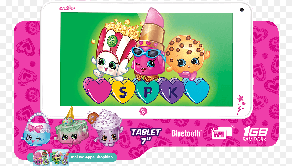 Tablet Shopkins 7 Pulgadas Tablet Level Up 7 Shopkins, Baby, Person, Computer, Electronics Free Png