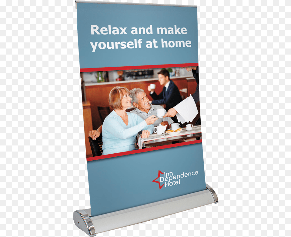Tabletop Retractable Banner 1575 X, Adult, Restaurant, Poster, Person Png Image