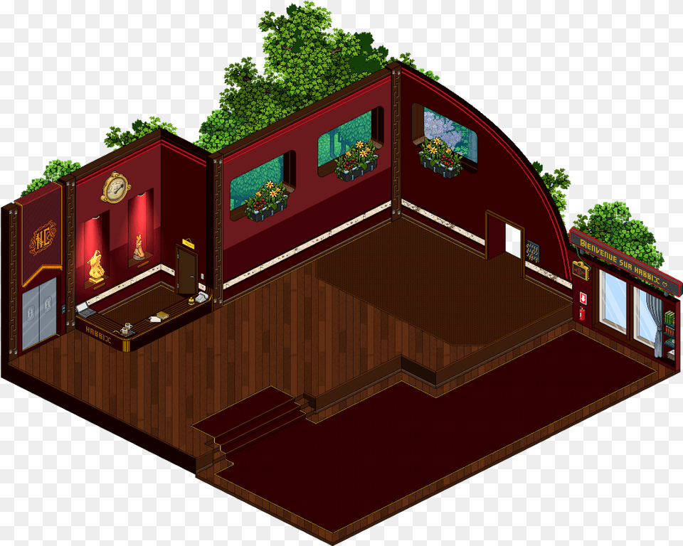 Tacha Y Perico Xd Habbo Room Ads, Architecture, Building, Housing, Deck Free Png Download