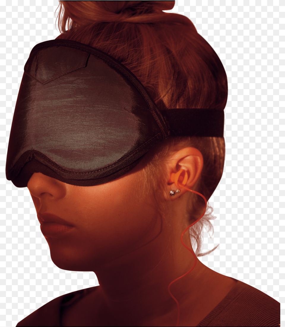 Tachyonized Eye Mask Deluxe And Ear Plugs, Accessories, Person, Goggles, Female Free Transparent Png