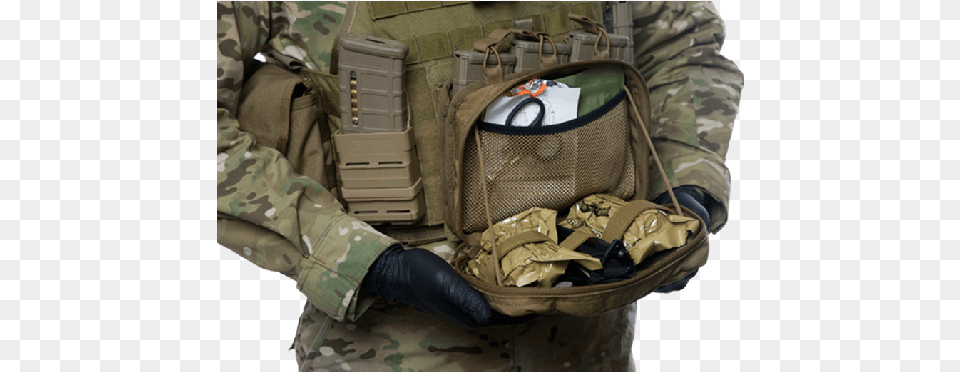 Tacmed Solutions Combat Medic Pouch Medic Pouch, Person, Military, Military Uniform, Bag Free Png Download