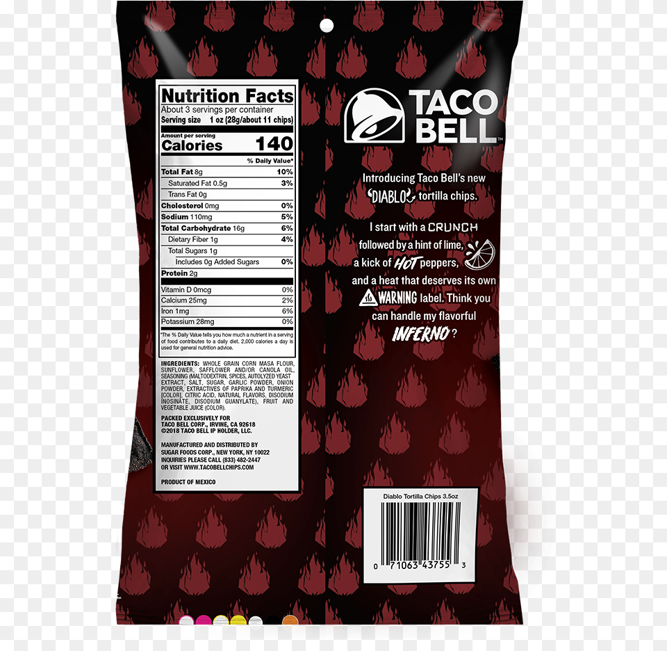 Taco Bell Diablo Chips Nutrition, Advertisement, Poster, Text, Head Png