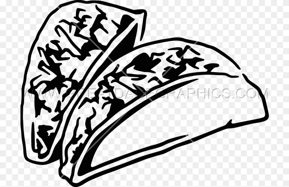 Taco Clipart Black And White, Clothing, Hat, Accessories, Bow Free Png Download