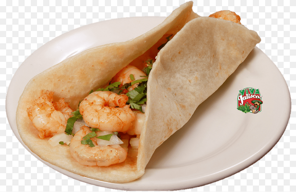 Taco De Camaron Jv2 Taco Camaron, Bread, Food, Plate, Food Presentation Free Png Download