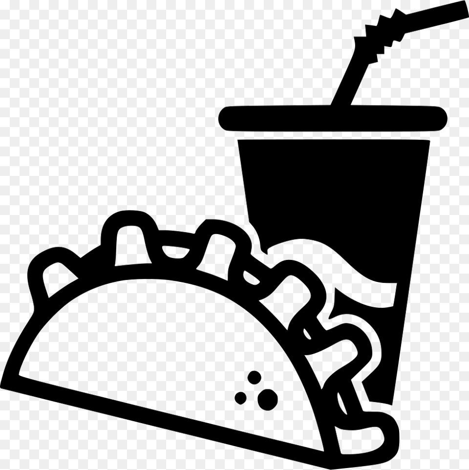 Taco Mexican Paper Cup Soda Drink Icon, Stencil, Machine, Device, Grass Png