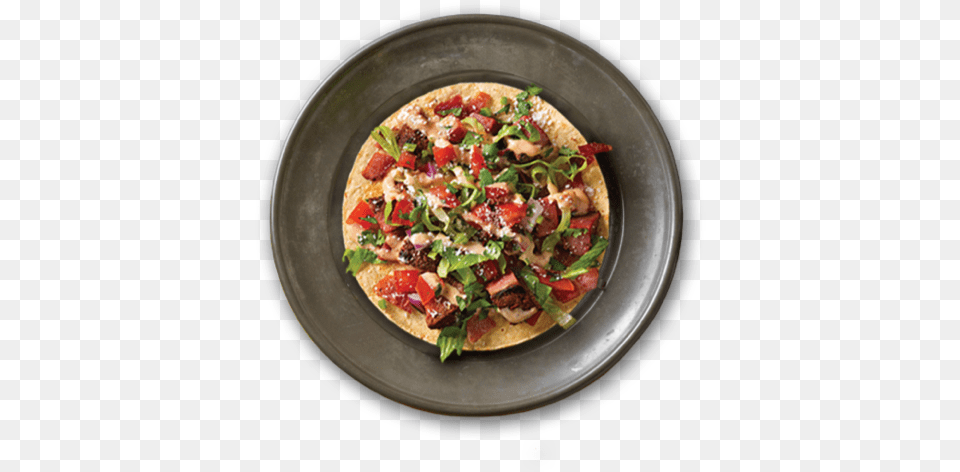 Taco On A Plate Transparent Food Top View, Food Presentation, Pizza, Arugula, Leafy Green Vegetable Free Png