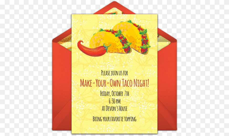 Taco Party Invitation Template, Advertisement, Poster, Text Free Transparent Png