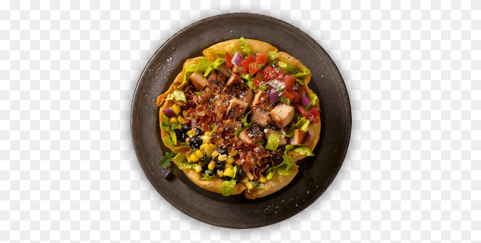 Taco Salad In A Tortilla Shell Qdoba Taco Salad, Food, Food Presentation, Pizza, Meal Png Image