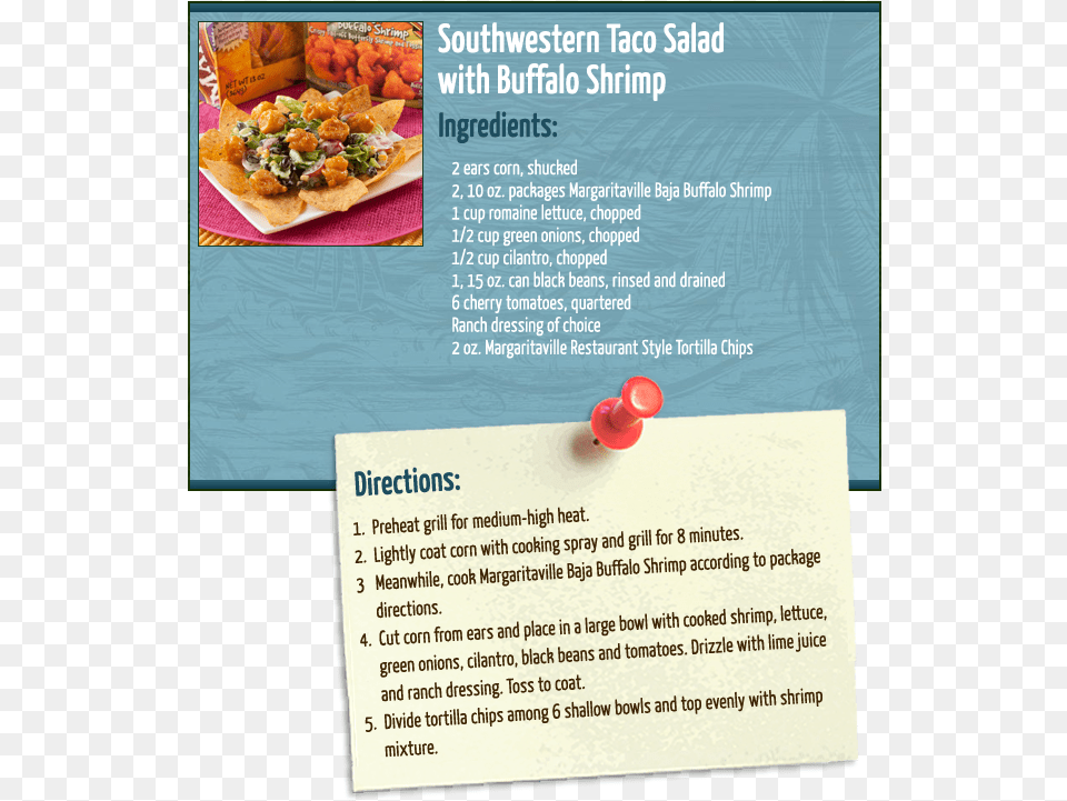 Taco Salad W Buffalo Shrimp Tamagoyaki, Advertisement, Poster, Text Free Png Download