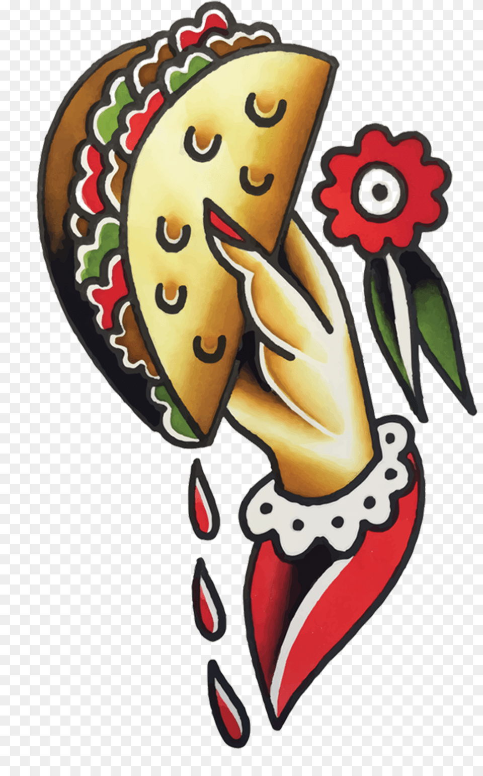 Taco To Go Traditional Taco Tattoo, Clothing, Hat, Art, Graphics Free Transparent Png