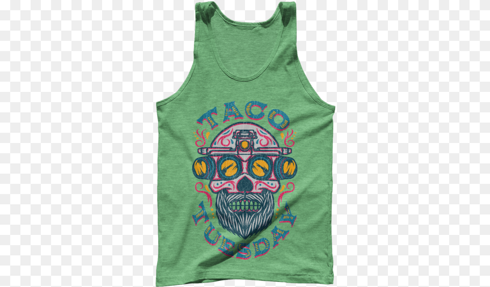 Taco Tuesday Skull Oaf Nation Taco Tuesday, Clothing, Tank Top, Person Png Image