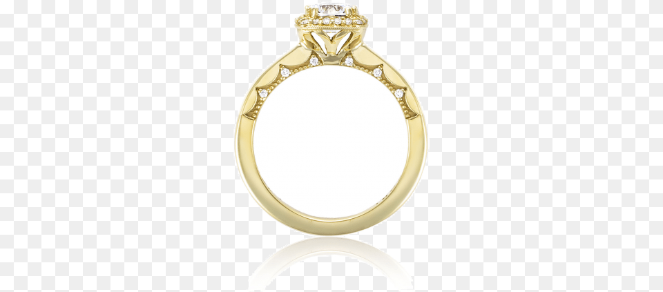 Tacori Coastal Crescent Cushion Halo Engagement Ring Engagement Ring, Accessories, Jewelry, Gold, Chandelier Png Image