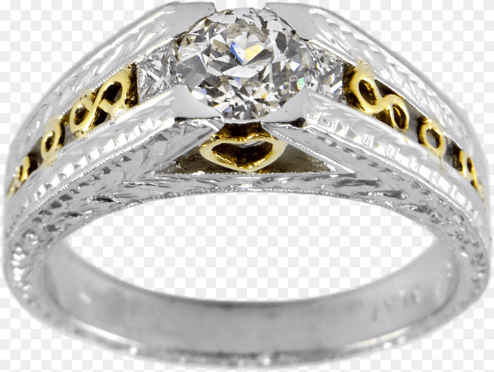 Tacori Platinum 18k Yellow Gold Diamond Engagement Engagement Ring, Accessories, Jewelry, Silver, Gemstone Free Transparent Png