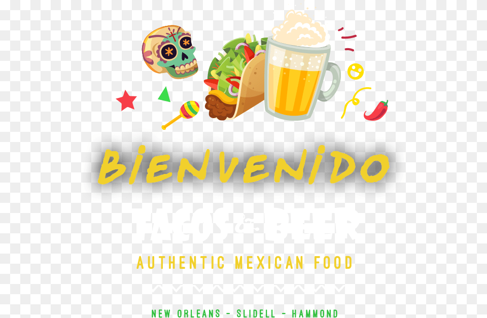 Tacos Amp Beer Illustration, Advertisement, Poster, Cream, Dessert Free Png Download