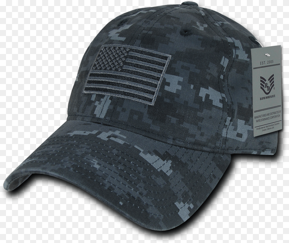 Tactical Operator Cap Tonal Us Flag Navy Blue Digital Navy Camo Us Flag, Baseball Cap, Clothing, Hat, Helmet Png