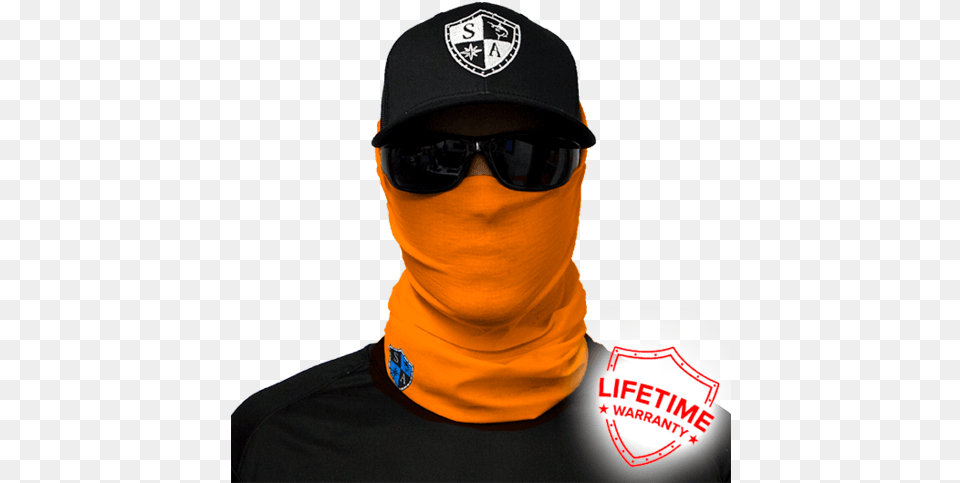 Tactical Orange Face Shield Lightweight Bandana Amp Spf40 Sun Protective Face Shield, Accessories, Hat, Clothing, Cap Png Image