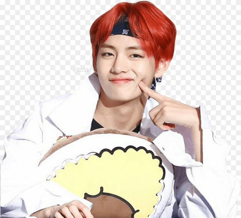 Tae Taehyung Bts Kpop Kpopedits Edit Cute Aesthetic Bts V With Bandana Smile, Adult, Person, Female, Costume Png