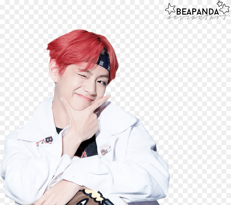 Taehyung And Bts Image Bts V Red Hair, Adult, Portrait, Photography, Person Free Png Download