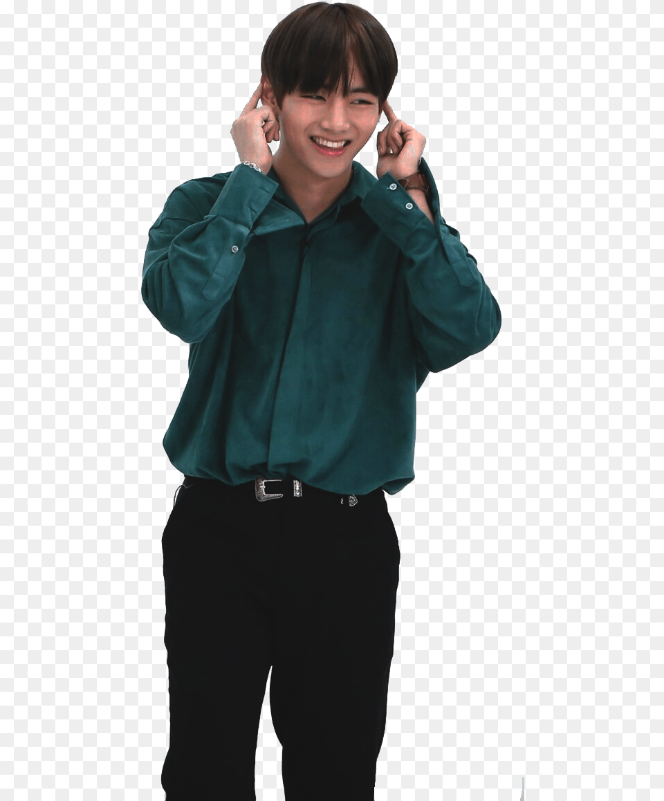 Taehyung V Bts In Green, Sleeve, Clothing, Coat, Long Sleeve Png Image