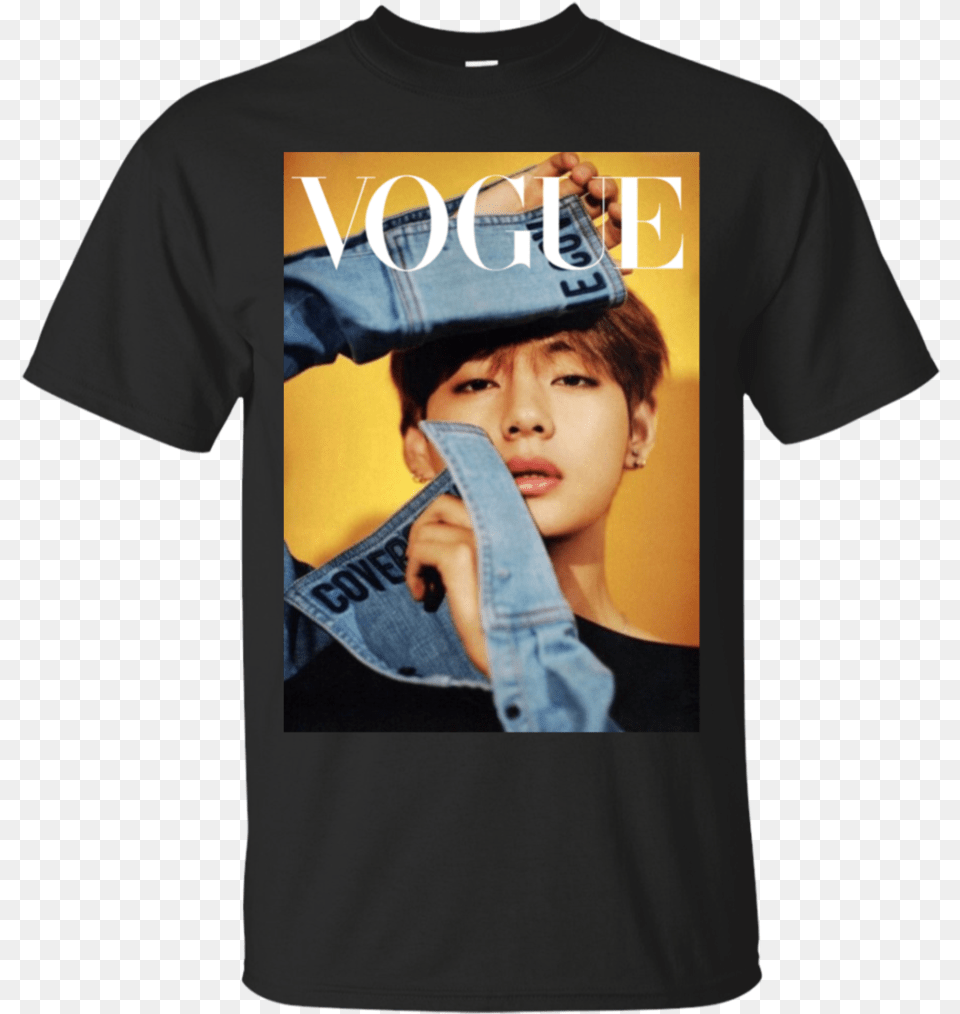Taehyung Vogue Shirt Non No Magazine Bts Scan, Clothing, T-shirt, Pants, Person Png Image