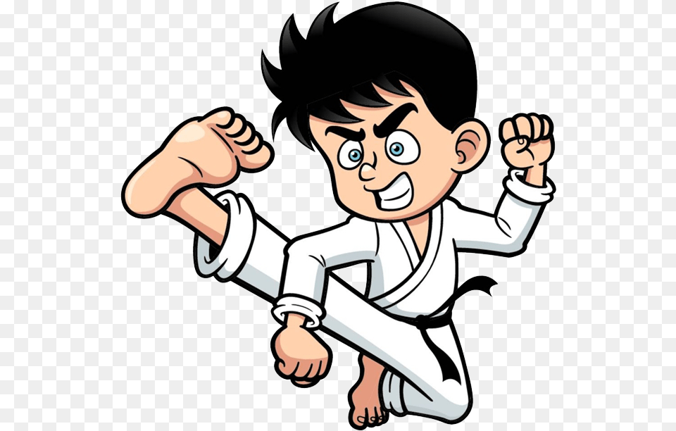 Taekwondo Drawing Boy Boy Karate Clipart, Baby, Person, Book, Comics Png Image